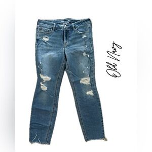 Old Navy Women's Ripped Skinny Jeans - Blue